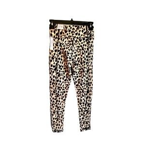 NWT Victoria's Secret PINK Cotton Yoga Legging Leopard Brown/Black Size 4